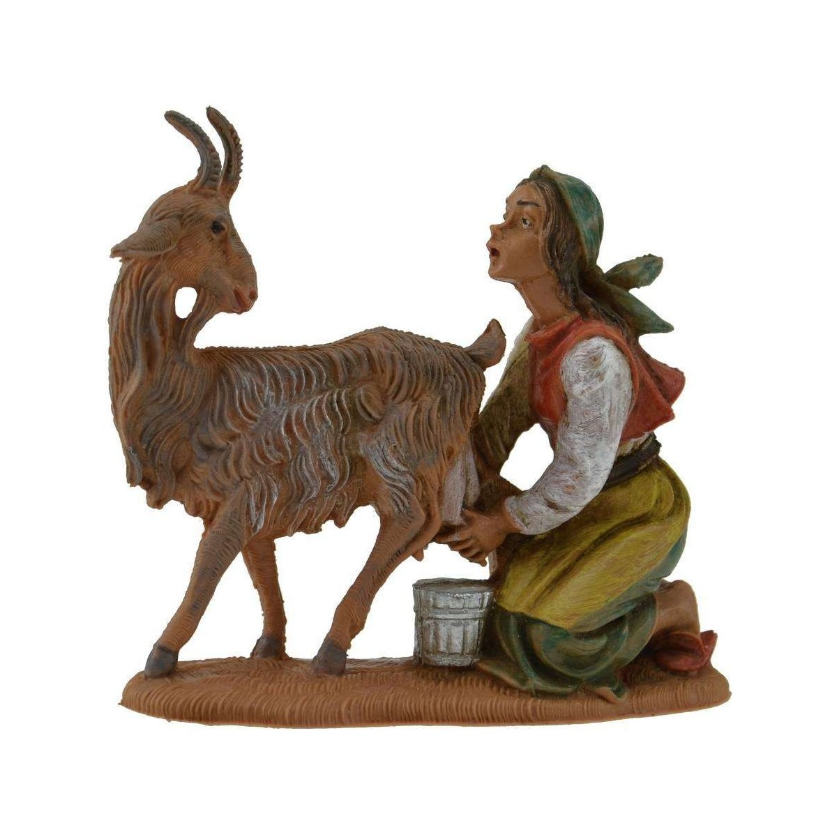 Woman milking the goat 10 cm Fontanini Mondo