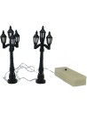 Set of 2 battery-powered street lamps 12 cm