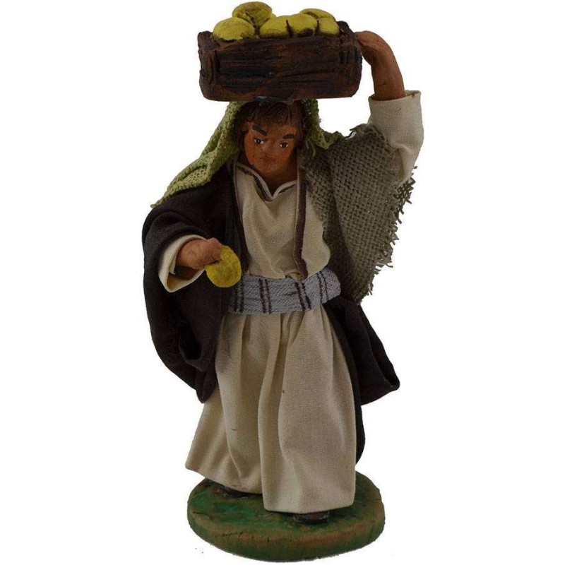 Shepherd with fruit box on his head 10 cm