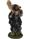 Shepherdess with sheep on the shoulders 12 cm