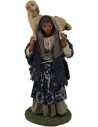 Shepherdess with sheep on the shoulders 12 cm