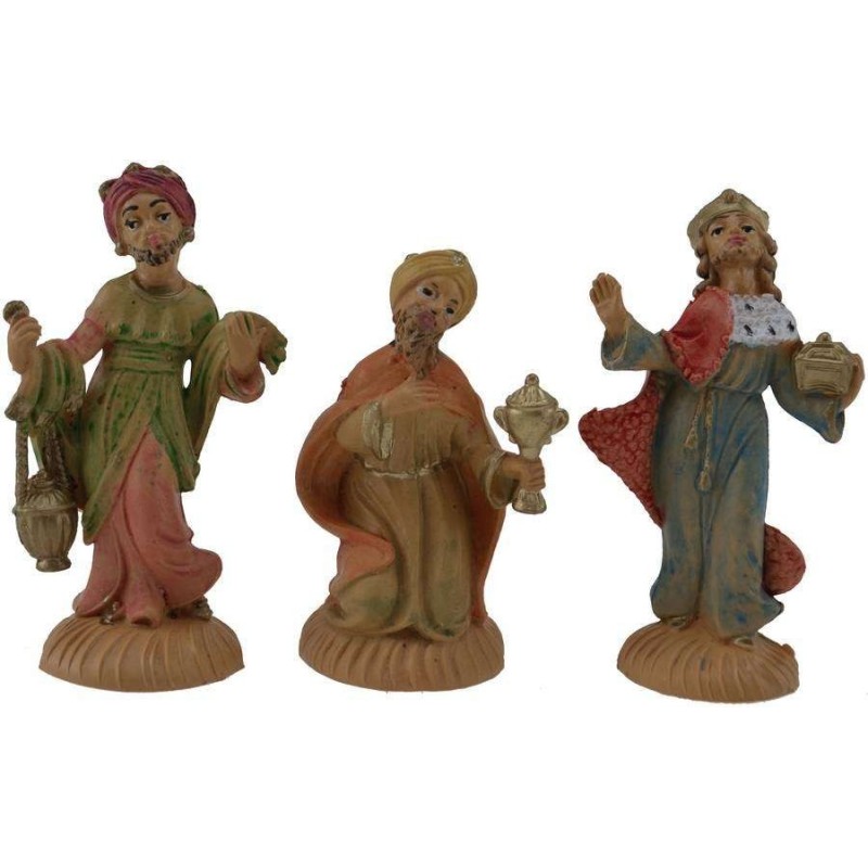 6 cm Conjunto de tres Reyes Magos en PVC lux Mondo Presepi