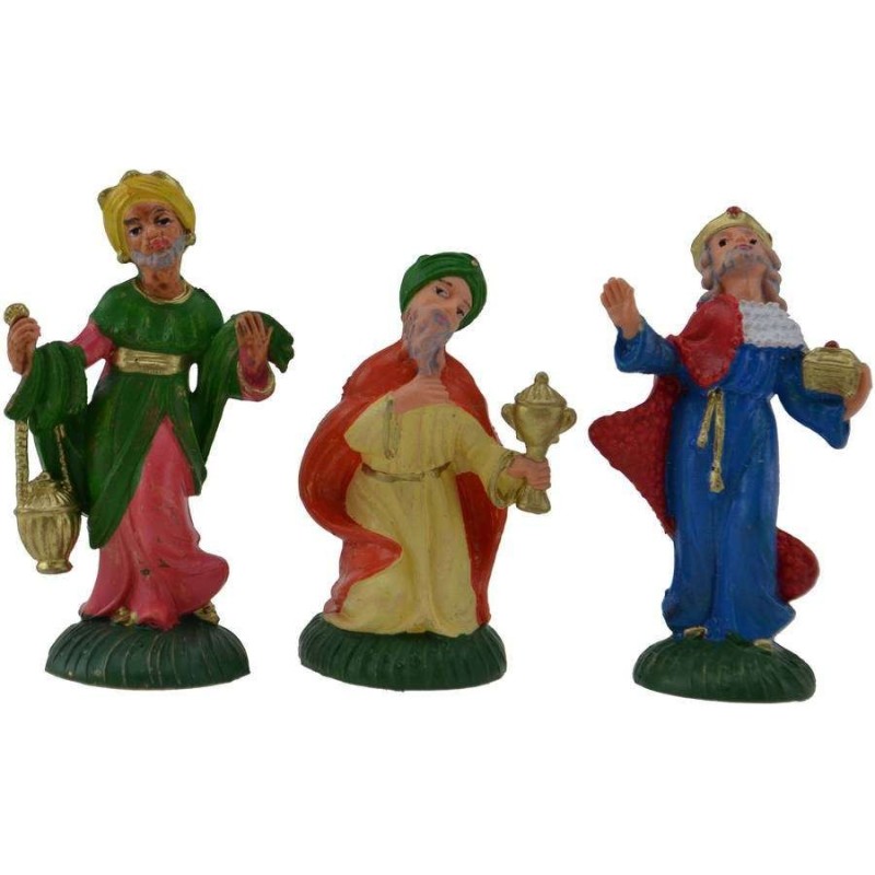 Conjunto de 6 cm de los Tres Reyes Magos en PVC Mondo Presepi