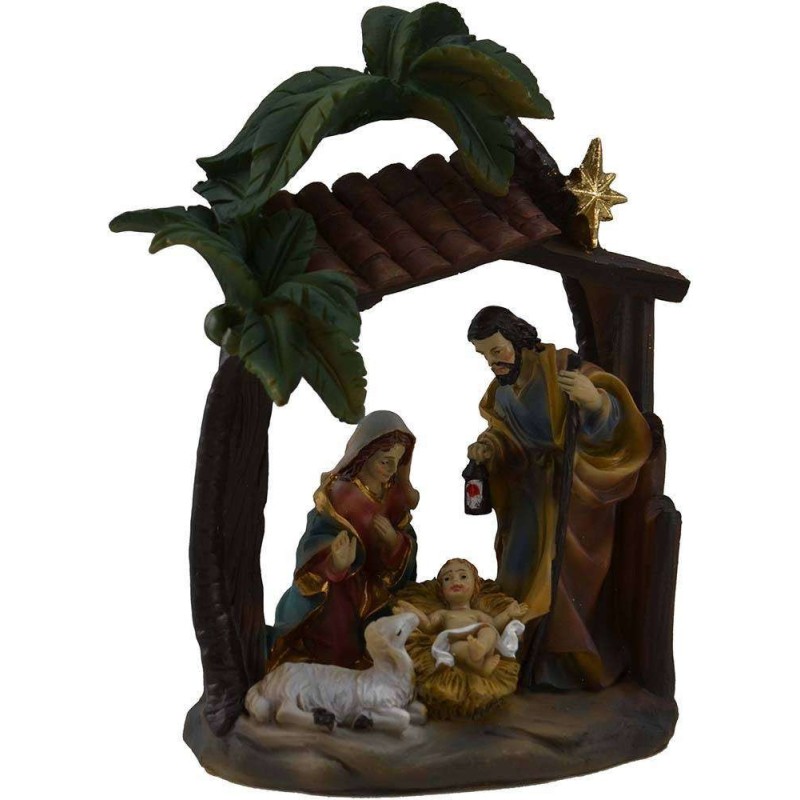 Natividad en resina 9,5x5,5x16 h. Mundo Pesebres