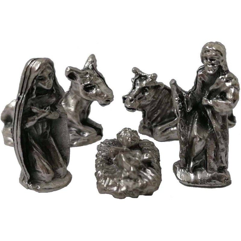 Natividad en metal 1,6 cm 5 figuras Mundo