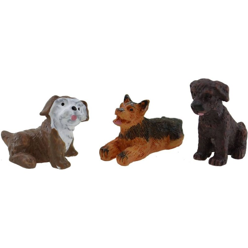 Set of 3 resin dogs