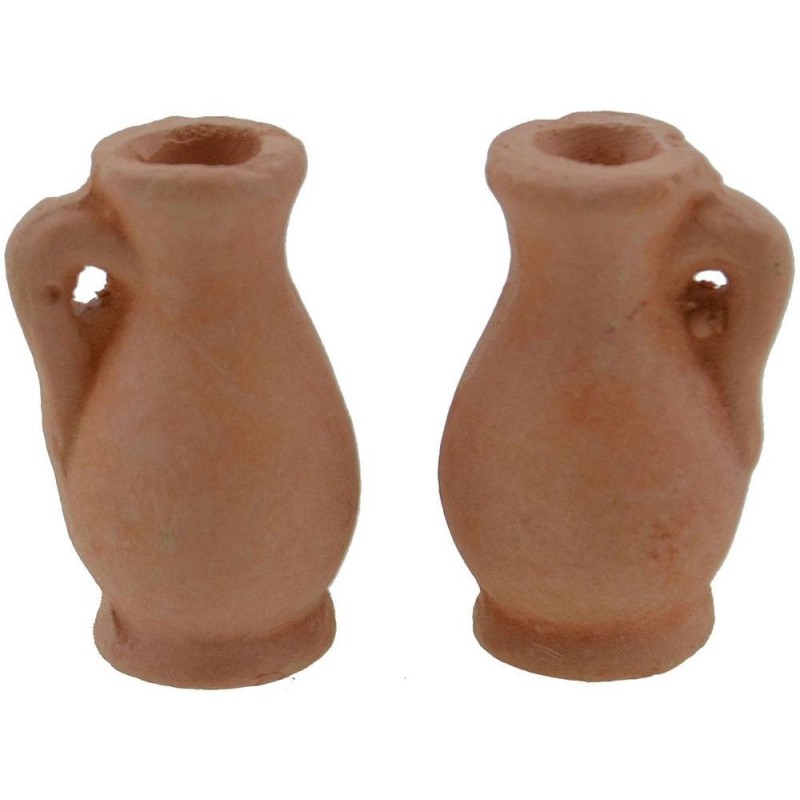 Juego de 2 jarras de 2 cm en terracota Mondo Presepi