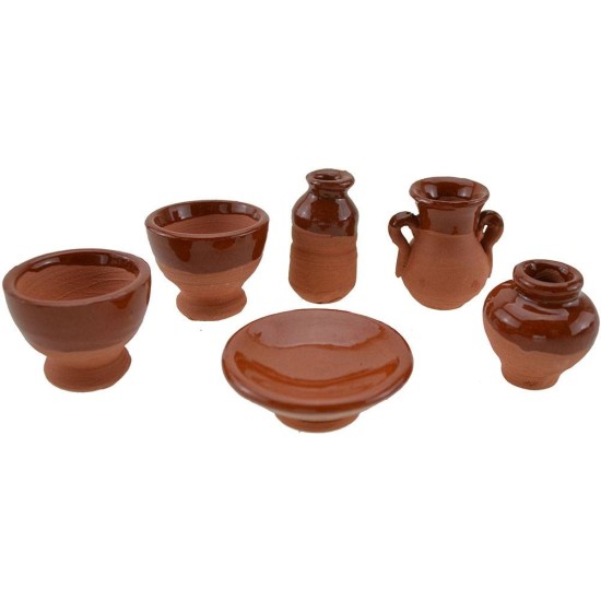 Conjunto de 6 ánforas de terracota de 2-2,5-3 cm Mundo Pesebre