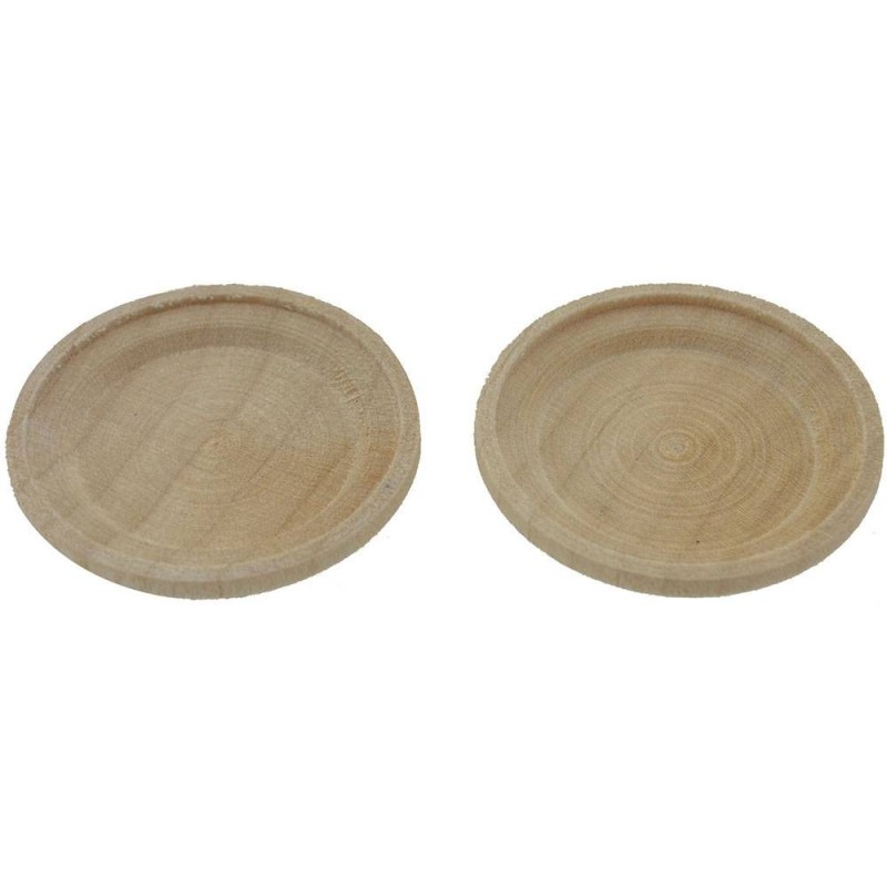 Establecer 2 platos de madera ø 3 cm Mundo Belenes