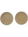 Set of 2 wooden plates ø 3 cm