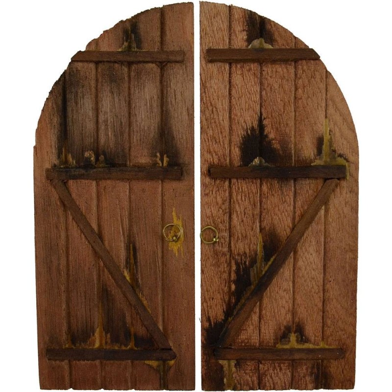 Puerta de doble hoja de madera cm 10x12h. Mundo