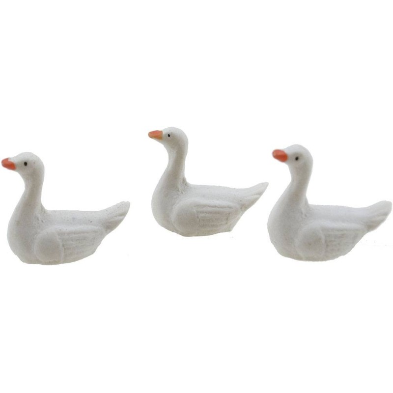 Conjunto de 3 cisnes de resina 2,2 cm Mundo Belenes