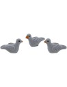 Set 3 gray doves 2,5 cm