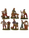 Set 6 artigiani presepe 4 cm Mondo Presepi