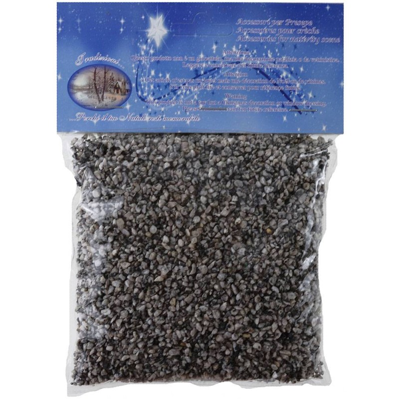 Ghiaia piccola grana 2-3 mm grigio circa 350 gr Mondo Presepi