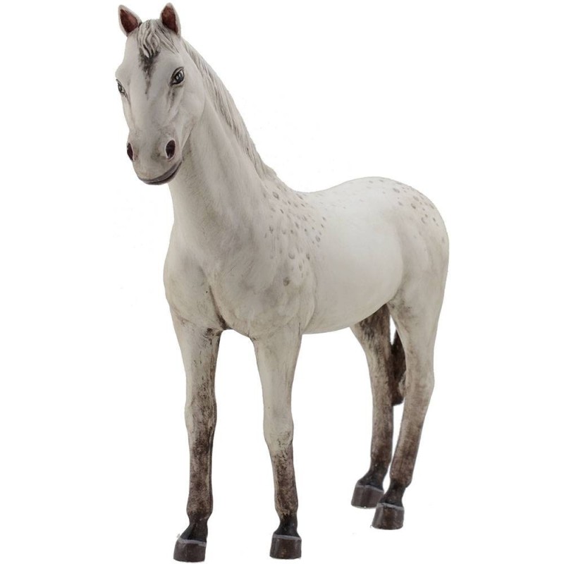 Caballo blanco de resina para estatuas de 30 cm