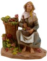 Donna con vasi di fiori serie 12 cm Fontanini Mondo Presepi