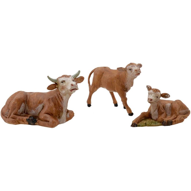Famiglia di bovini serie 12 cm Fontanini Mondo Presepi