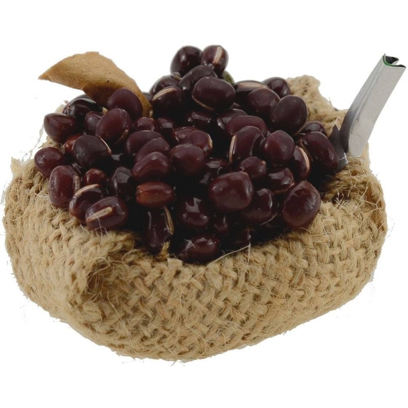 Cesta de yute baja con frijoles 5 cm Mundo Pesebre