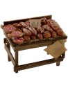 Wooden bench with bread and pizzas 9x6x6, 5 h.