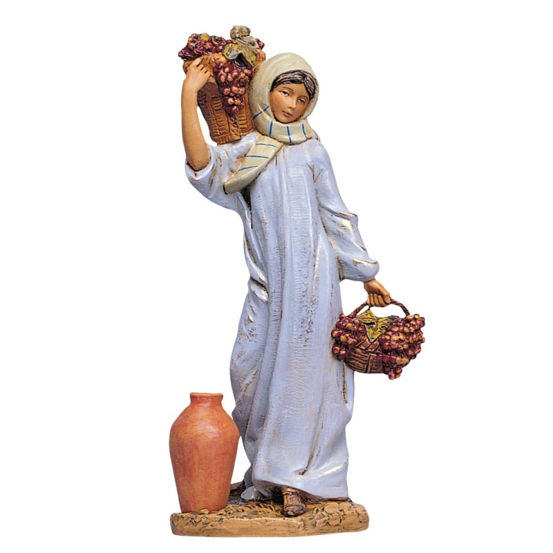 Woman with grape baskets 30 cm Fontanini