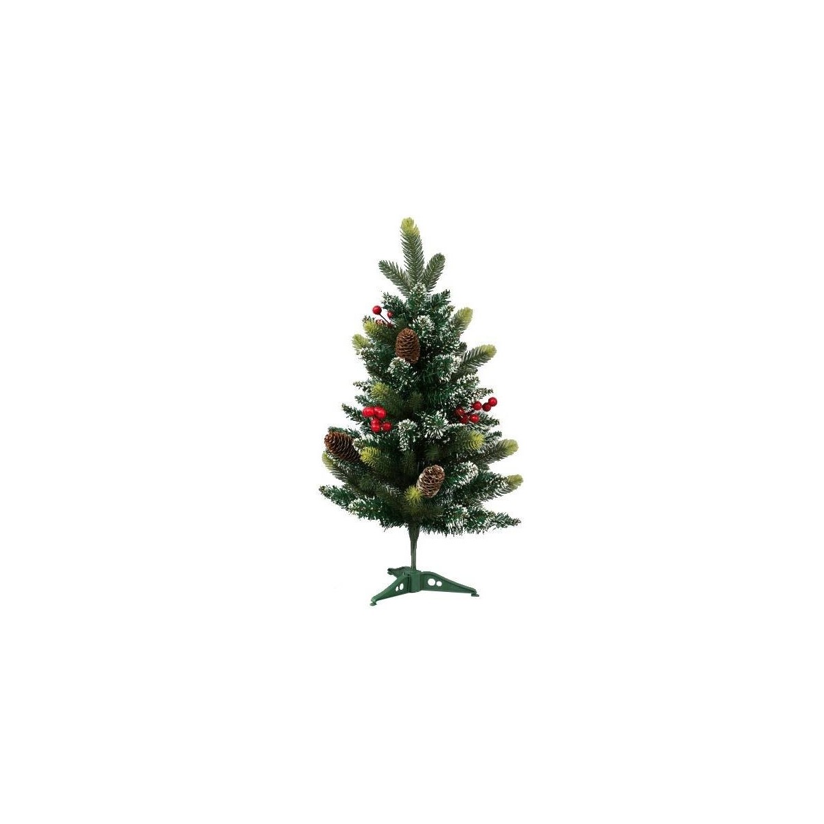 Albero Di Natale 60 Cm.Albero Di Natale Innevato 60 Cm Con Bacche Rosse