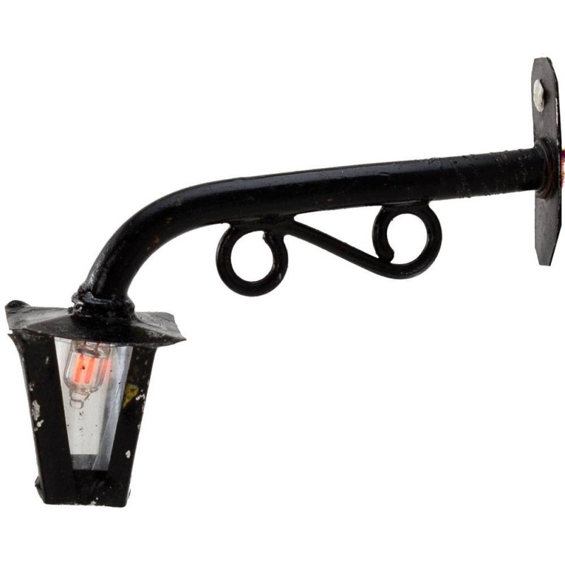 Farol de pared con linterna hacia abajo de 7 cm para belén con luz.