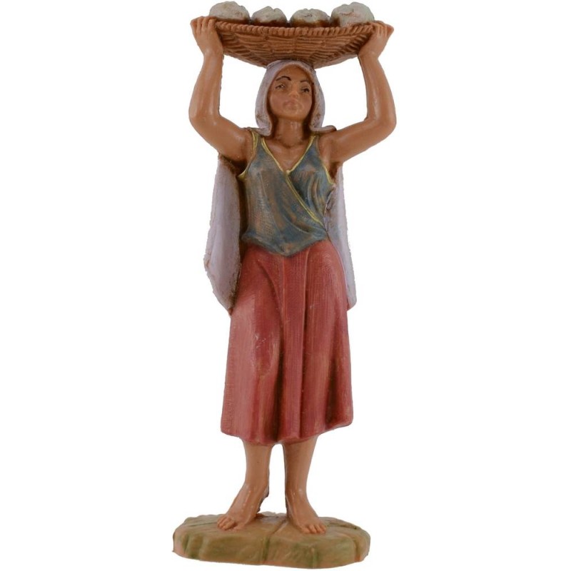 Woman with bread cesta 12 cm Fontanini