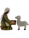 Shepherdess kneeling with tub and sheep series 9 cm in