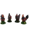 Set of 4 resin hens 2.5-3 cm