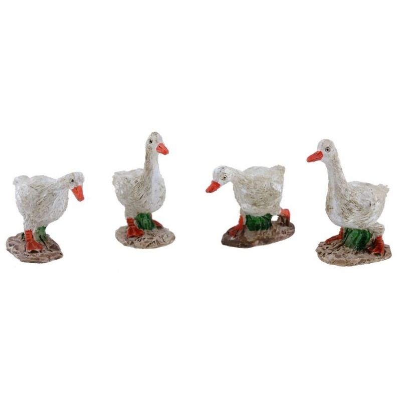 Set of 4 resin geese 4-5 cm