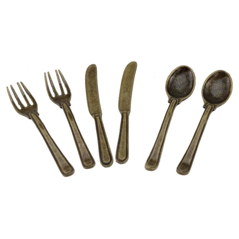 Metal cutlery set 6 pieces cm 5