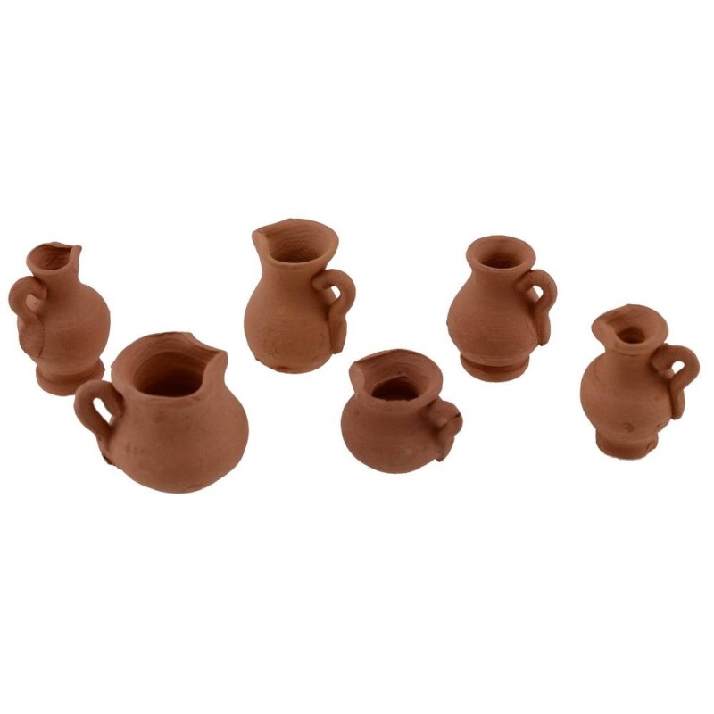 Set of 6 terracotta amphorae 2-2.5 cm h.