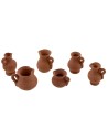 Set 6 anfore in terracotta cm 2-2,5 h. Mondo Presepi