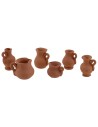 Set of 6 terracotta amphorae 2-2.5 cm h.