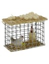 Gabbia in metallo con galline cm 5,5x2,7x4,6 h. Mondo Presepi