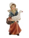 Woman with goose in resin 8 cm