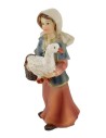 Woman with goose in resin 8 cm