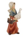 Woman with goose in resin 8 cm