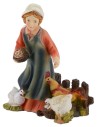 Peasant with hens in resin 8 cm