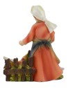 Peasant with hens in resin 8 cm