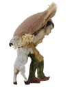 Shepherd with goat in resin 8 cm