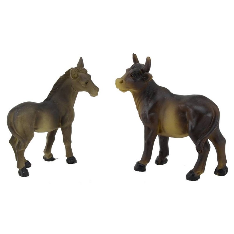 Bue y burro para estatuas de 10 cm en resina Mundo