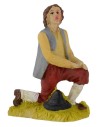 Kneeling shepherd in resin series 9 cm