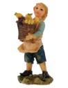 Child with fruit basket in resin 12 cm