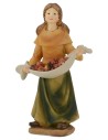 Maiden with fruit basket in resin 15 cm