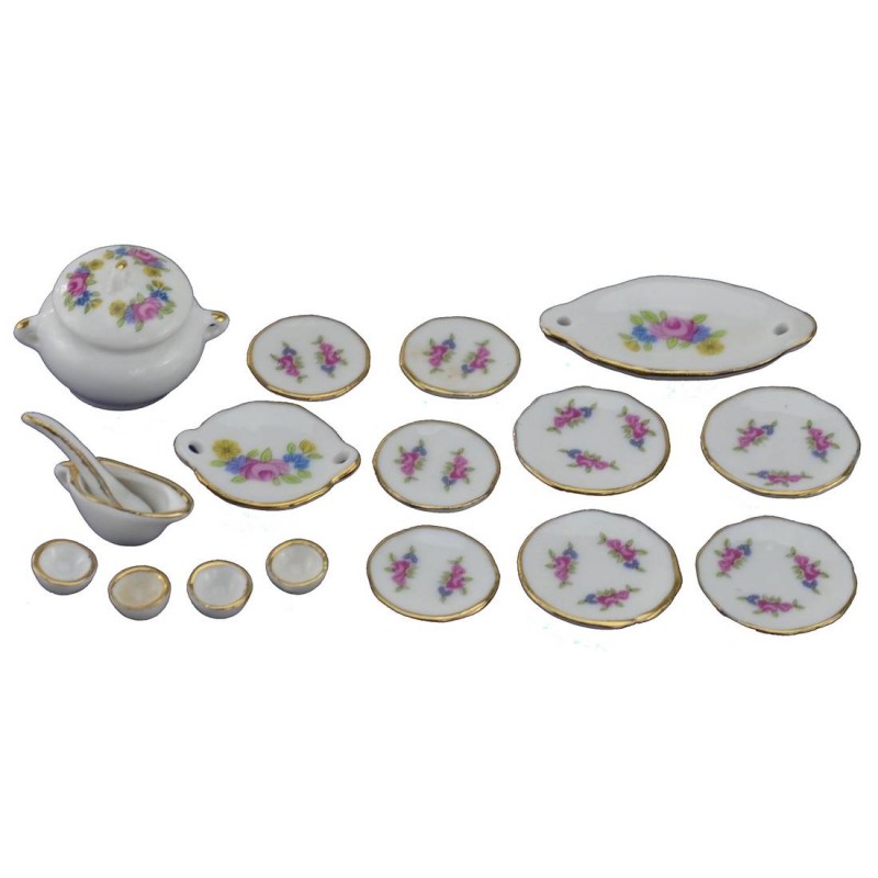 Set dishes in porcelain 17 pieces