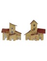 Conjunto de 2 casitas para belén de 7x3x8 cm h Mondo Presepi.