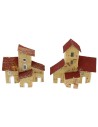 Conjunto de 2 casitas para belén de 7x3x8 cm h Mondo Presepi.