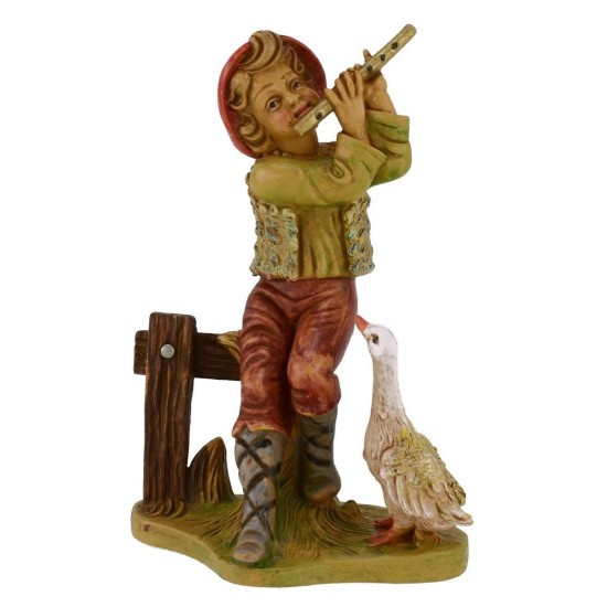 Maiden seated with flute in pvc lux series 12 cm